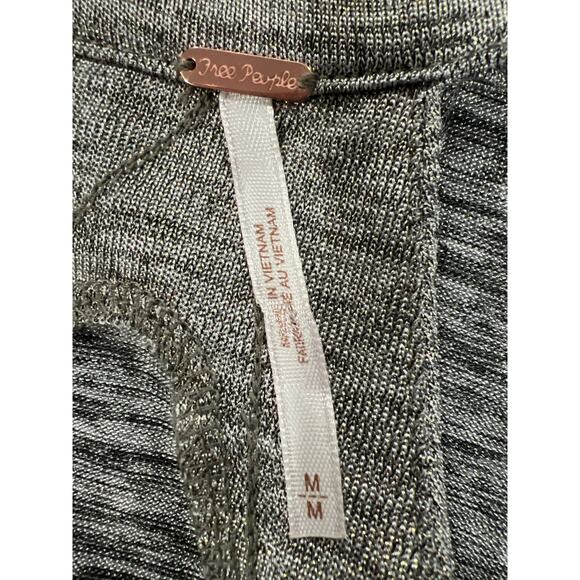 Free People Asymmetrical Metallic Halter Top Size M + Branded Tote Bag - Picture 12 of 15